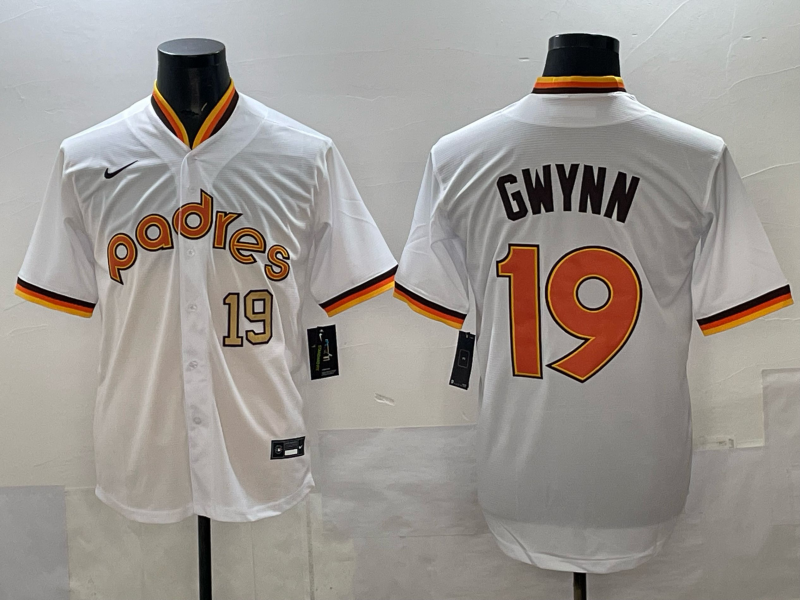 Men 2025 San Diego Padres #19 Gwynn white Nike MLB Jersey 013->san diego padres->MLB Jersey